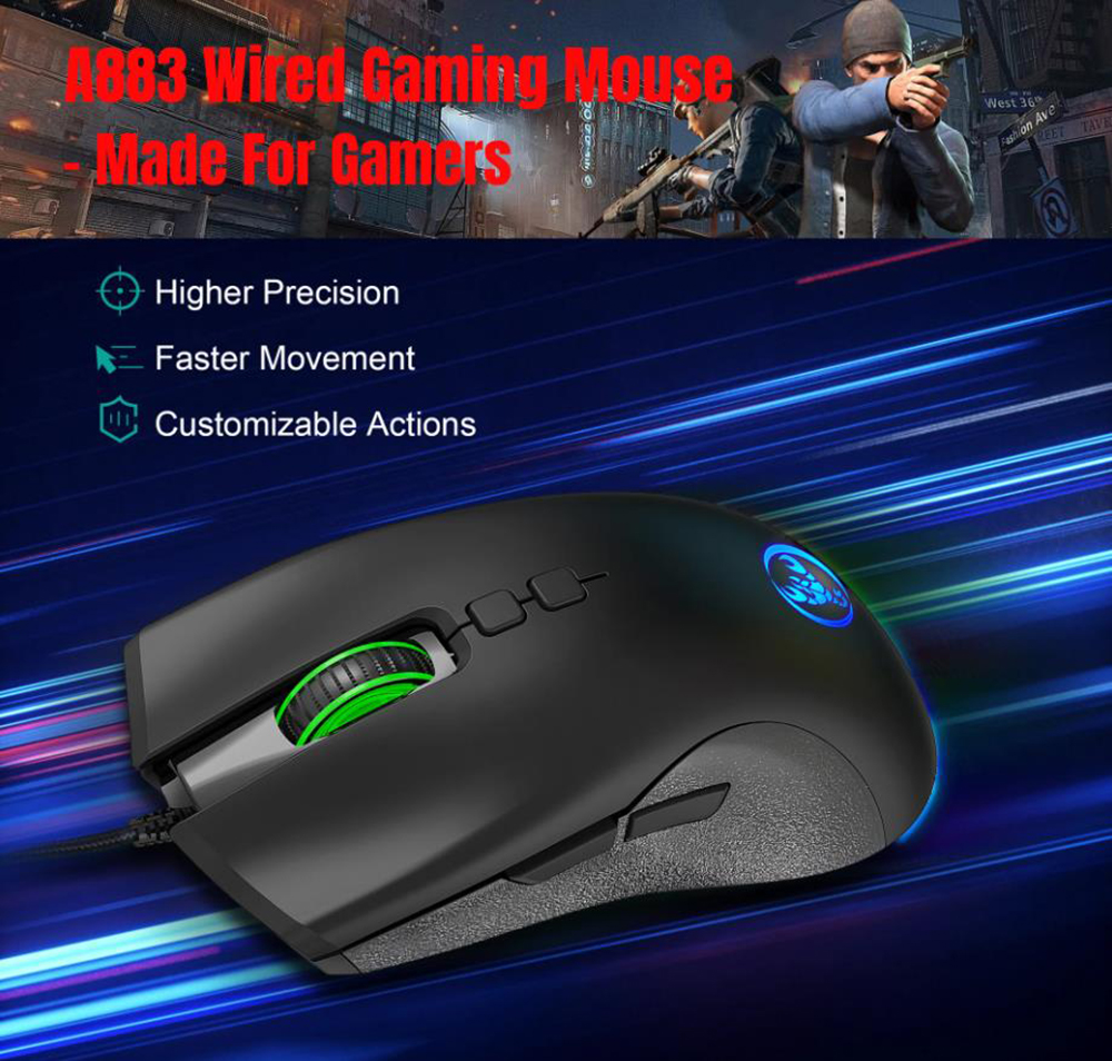 AUTYUE Wired USB Gaming Mouse, PC Gaming Mice USB Computer Mouse with LED Backlits, High - Precisio