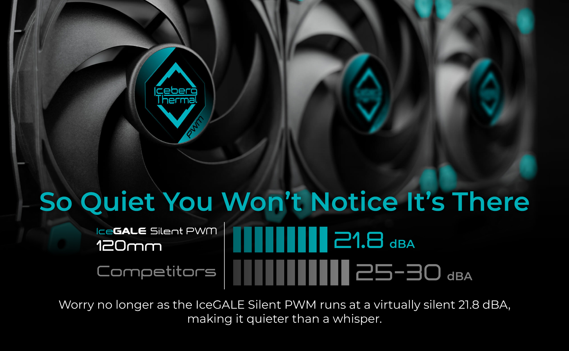 Iceberg Thermal IceGALE Silent PWM 120mm (Black) 3-PACK Quiet Optimized Airflow 4-Pin Case Fans 2 image for this item