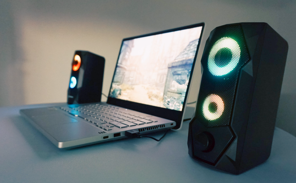 GOOD QUALITY SOUND: Two-speaker system to output full, rich sound from your laptop, notebook