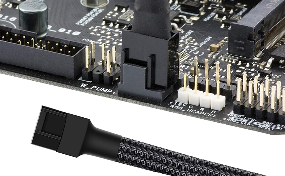 PWM Fan Extension Cable-PC Fan Extension Cable Compatible with ATX Case 3 Pin & 4 Pin Cooling Fans.