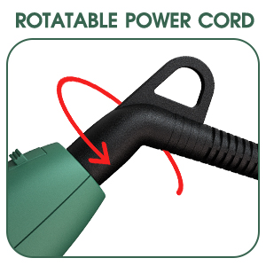 360° rotatable power cord
