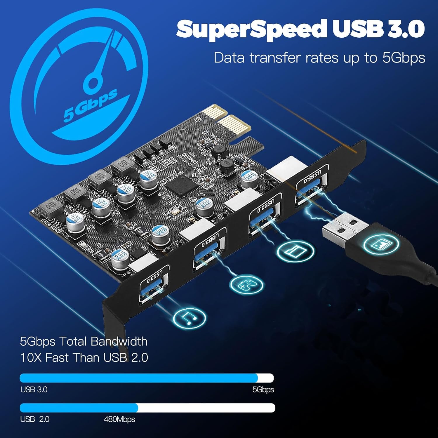 PCIE USB 3.0 Card 4 Ports