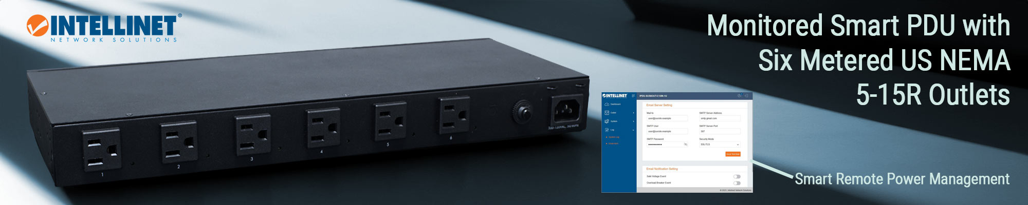 19" Rackmount Smart Switched Metered 6-Outlet PDU