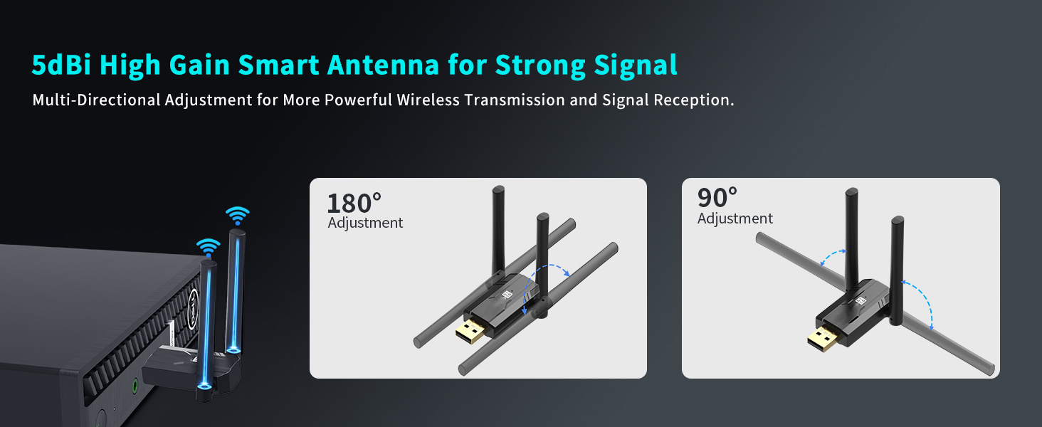 BT11 Features Enhanced 5dBi High-Gain Dual Antennas, Wider Coverage, More Stable