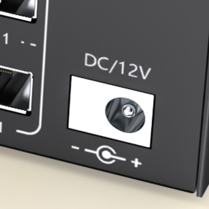 DC12V port for power supply External power supply is not required for normal USB device. DC12 power