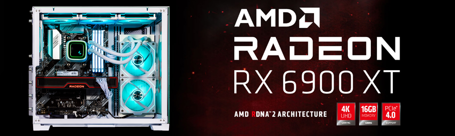 Radeon RX 6900 XT Dedicated Graphics, VR Ready 16GB GDDR6, DirectX 12 Ultimate, AMD FreeSync