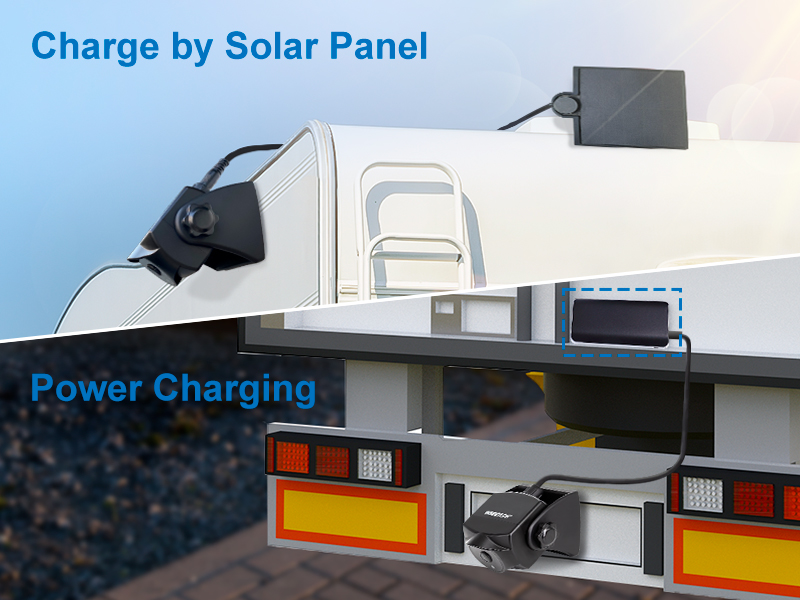 Two charging methods of wifi backup camera wireless, solar wireless hitch backup camera