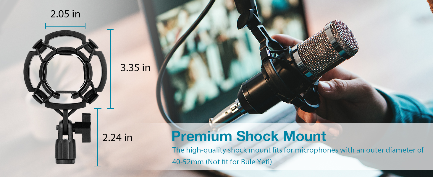 Sturdy Microphone Kit InnoGear microphone kit includes a double-braced arm mic stand, a professional