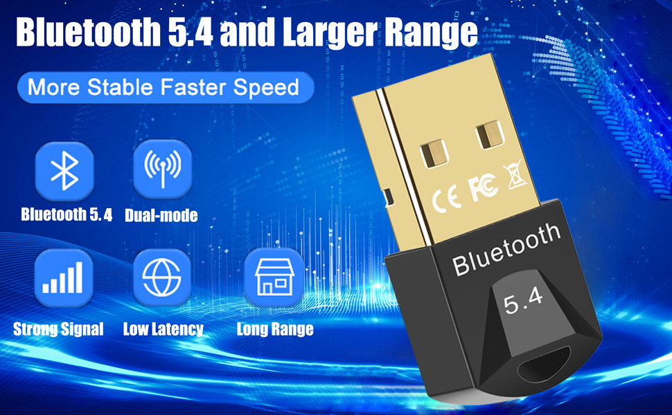Bluetooth USB Adapter, Bluetooth 5.4 USB Dongle Adapter, Bluetooth BT5.4 USB Adapter, Bluetooth Adap