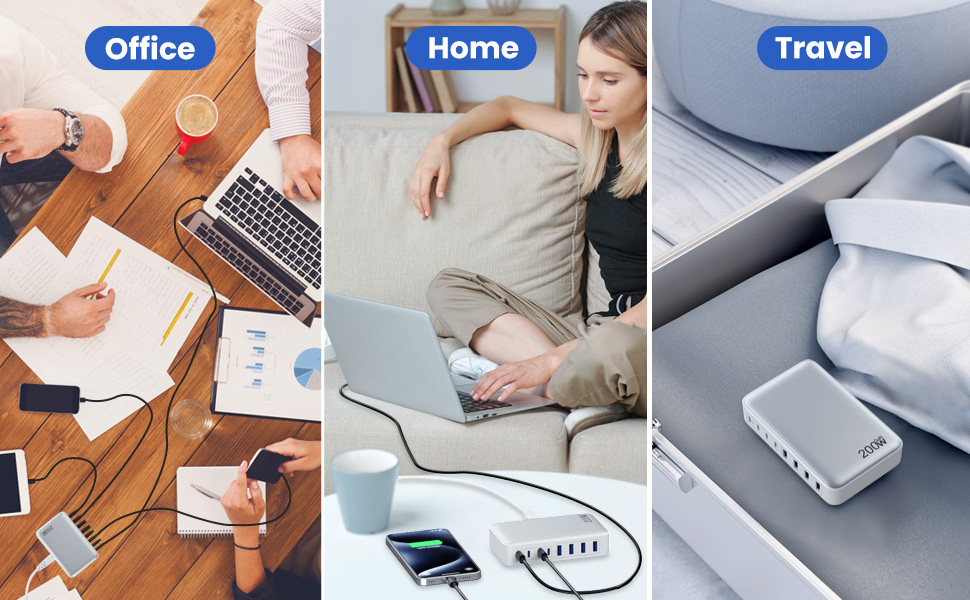 USB C Power Adapter Portable Charge 8 Devices Simultaneously-Suitable for all occasions!