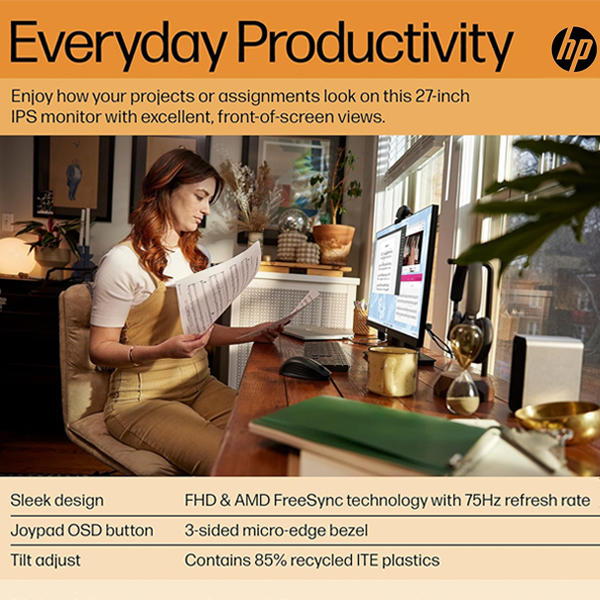 HP 27" FHD IPS Freesync Monitor