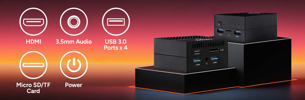 Fusion5 Mini PC, mini computer 256GB M.2 SSD 8Gb DDR5