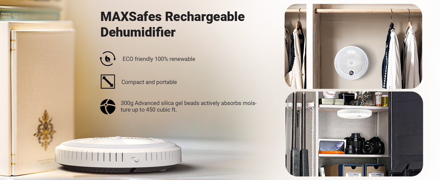 MAXSafes rechargeable dehumidifier