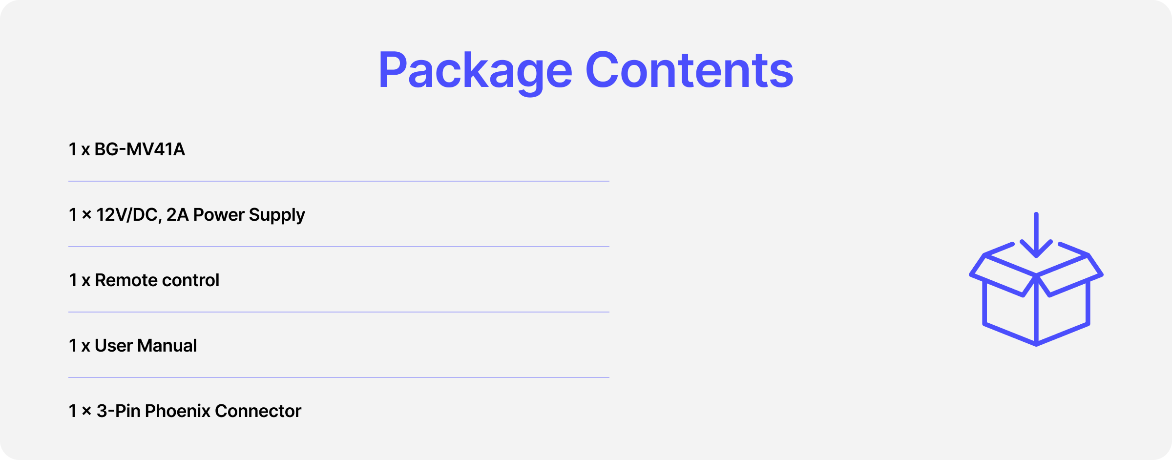 package contents