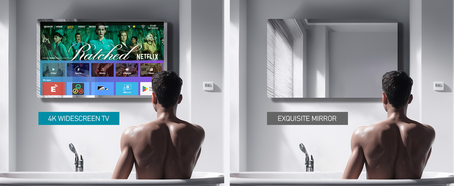One switch can switch between mirror and smart TV status.