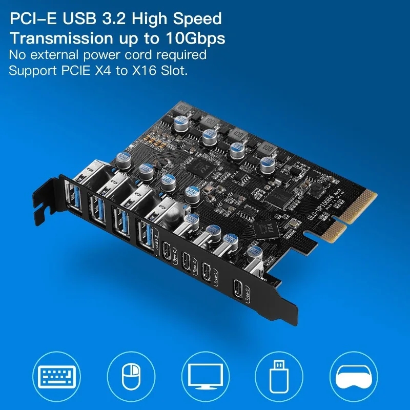 8 Port PCIe USB Card