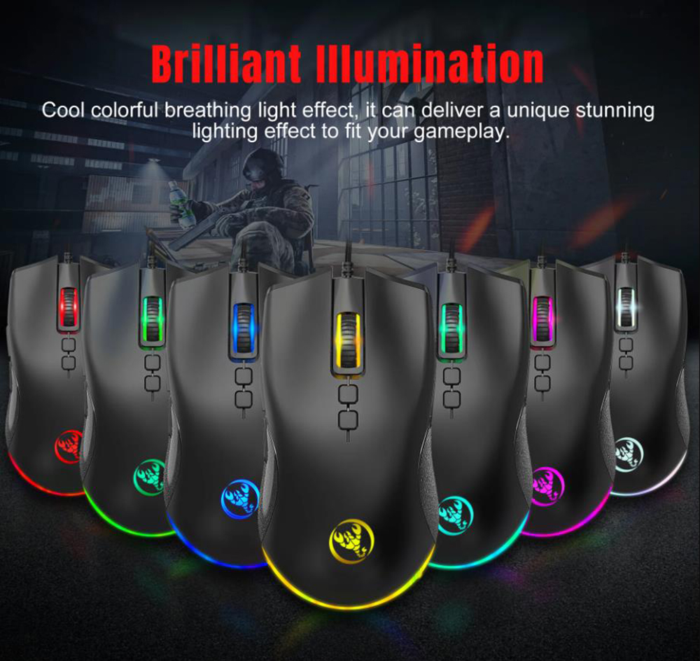 AUTYUE Wired USB Gaming Mouse, PC Gaming Mice USB Computer Mouse with LED Backlits