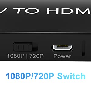 RCA to HDMI Converter, Analog Composite to HDMI Adapter, Compatible with PS One, PS2, PS3, Nintendo 64, STB, VHS, VCR, Blue-Ray DVD Players Projector, Support PAL/NTSC with USB Charge Cable 5 image for this item