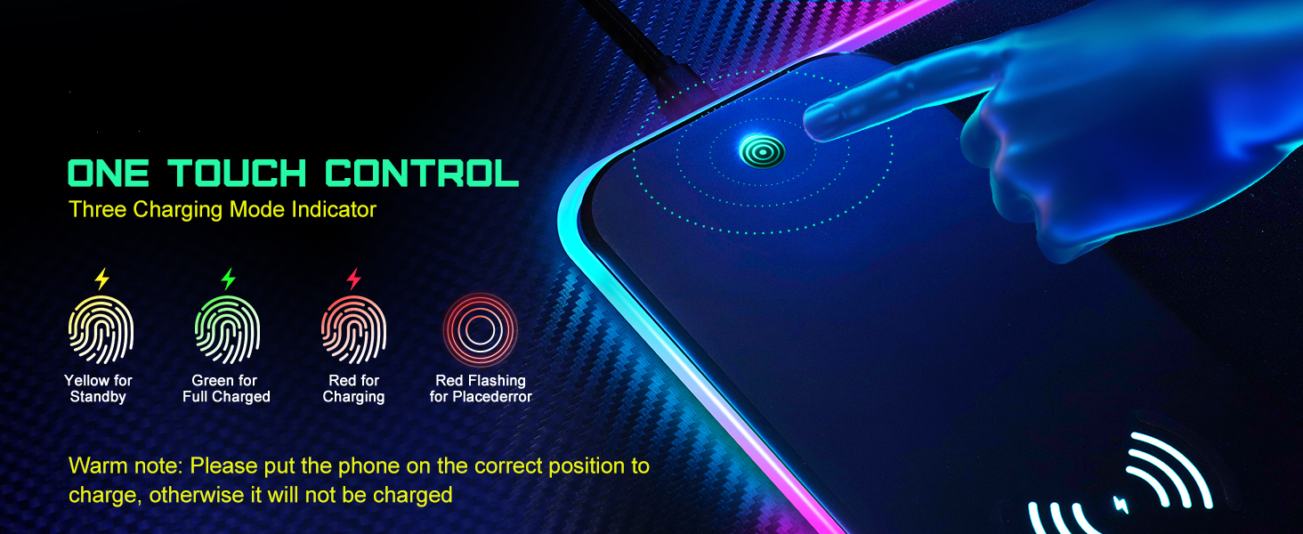 Wireless Charging RGB Gaming Mouse Pad 15W