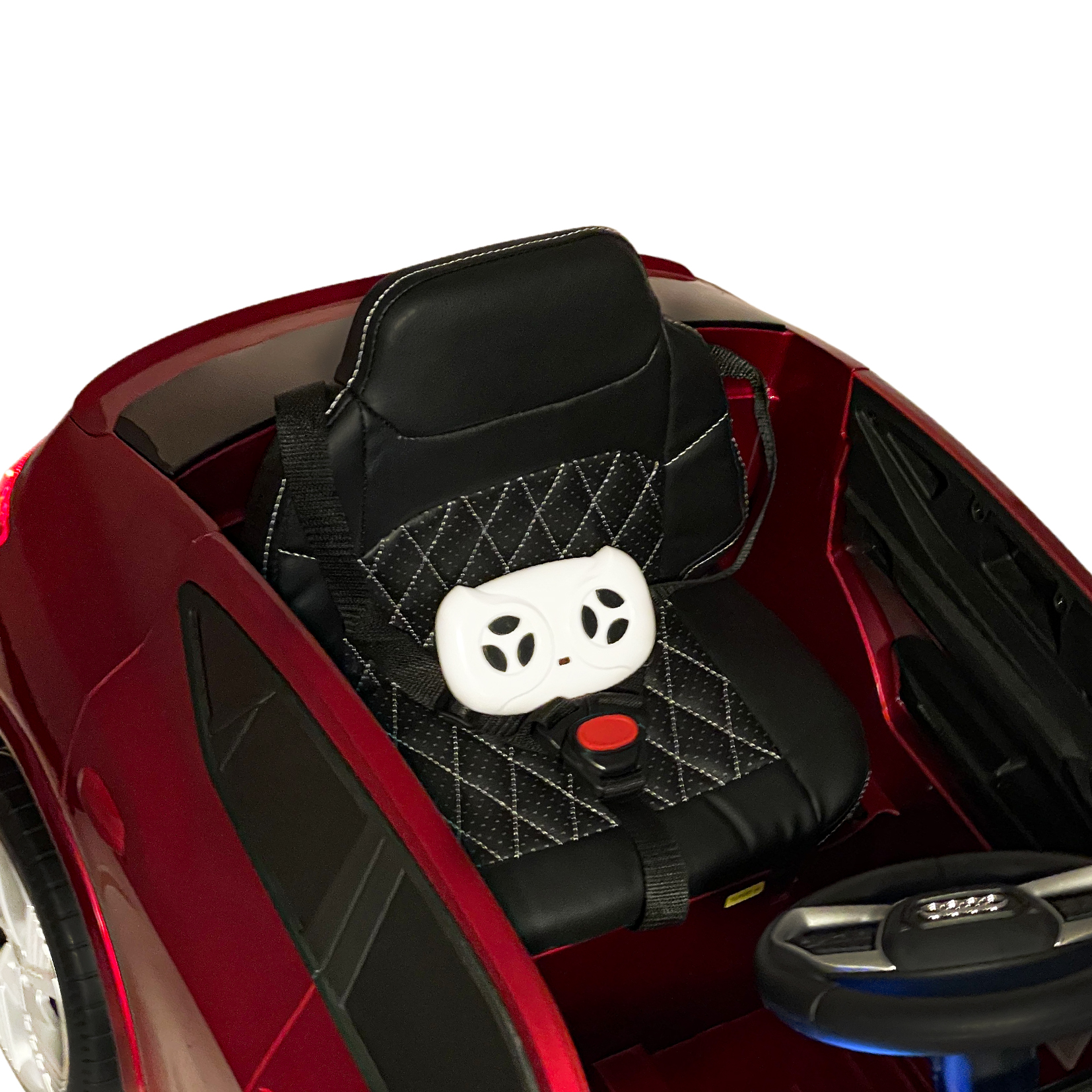 safe ride on toy, parental remote control, plastic seat , 3 point safety belts, audirideon,