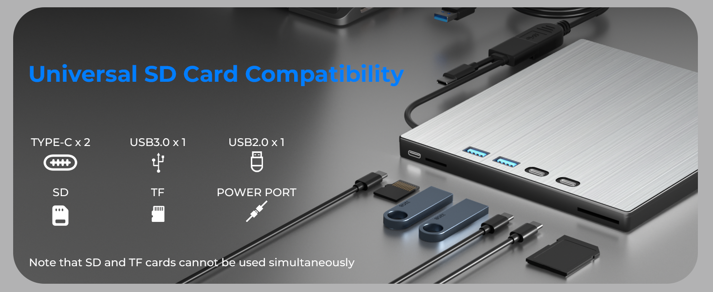 External Blu ray Drive for Laptop, 7 in 1 External CD/DVD Drive Portable Blu Ray Burner USB 3.0 Type