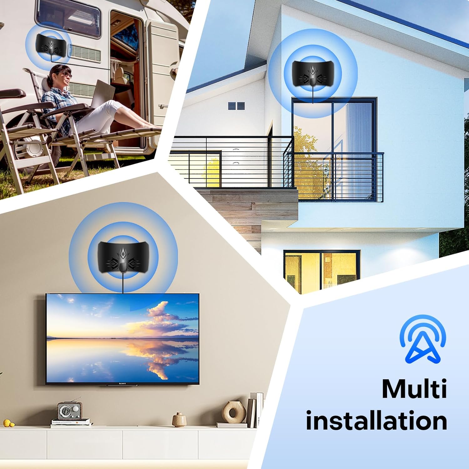 Engineered for reliability, this indoor TV antenna features lightning protection and a weather-resis