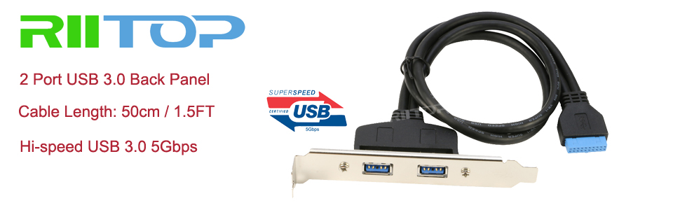 2 port usb3.0 back panel cable