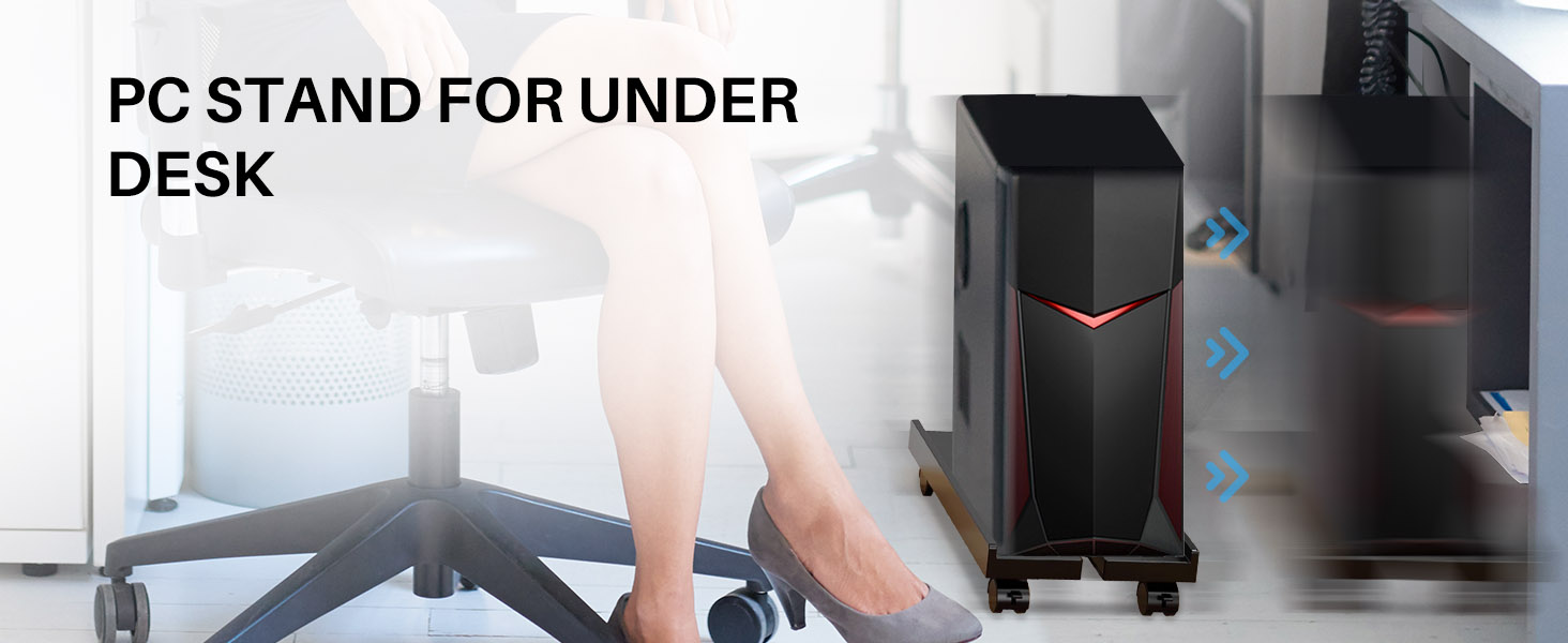 With the computer tower stand, which makes it easy to move your pc tower when needed, especially in
