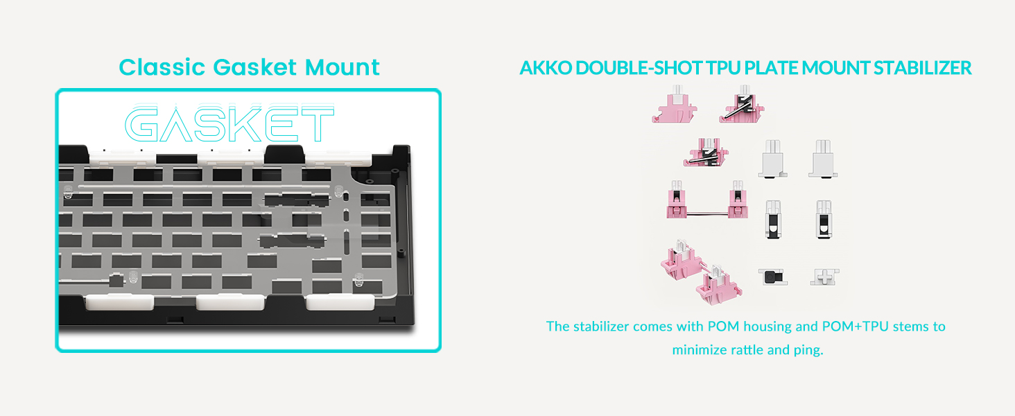 Akko 5075B Plus Mechanical Keyboard 75% Percent RGB Hot-swappable Keyboard with Knob, Black&Silver Theme with PBT Double Shot ASA Profile Keycaps with Silver Switch 2 image for this item