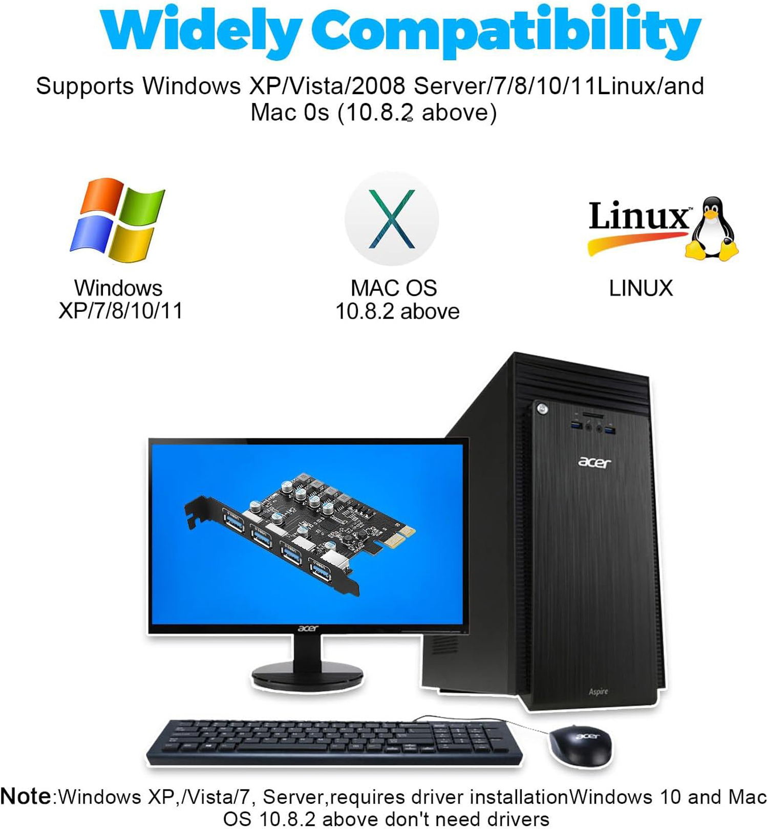 PCIE USB 3.0 Card 4 Ports
