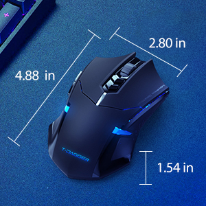 T-DAGGER Wireless Gaming Mouse- USB Cordless PC Accessories Computer Mice with LED Backlit, Ergonomic Gamer Laptop Mouse with 7 Silent Buttons, 5 Adjustable DPI Plug & Play for PC 5 3