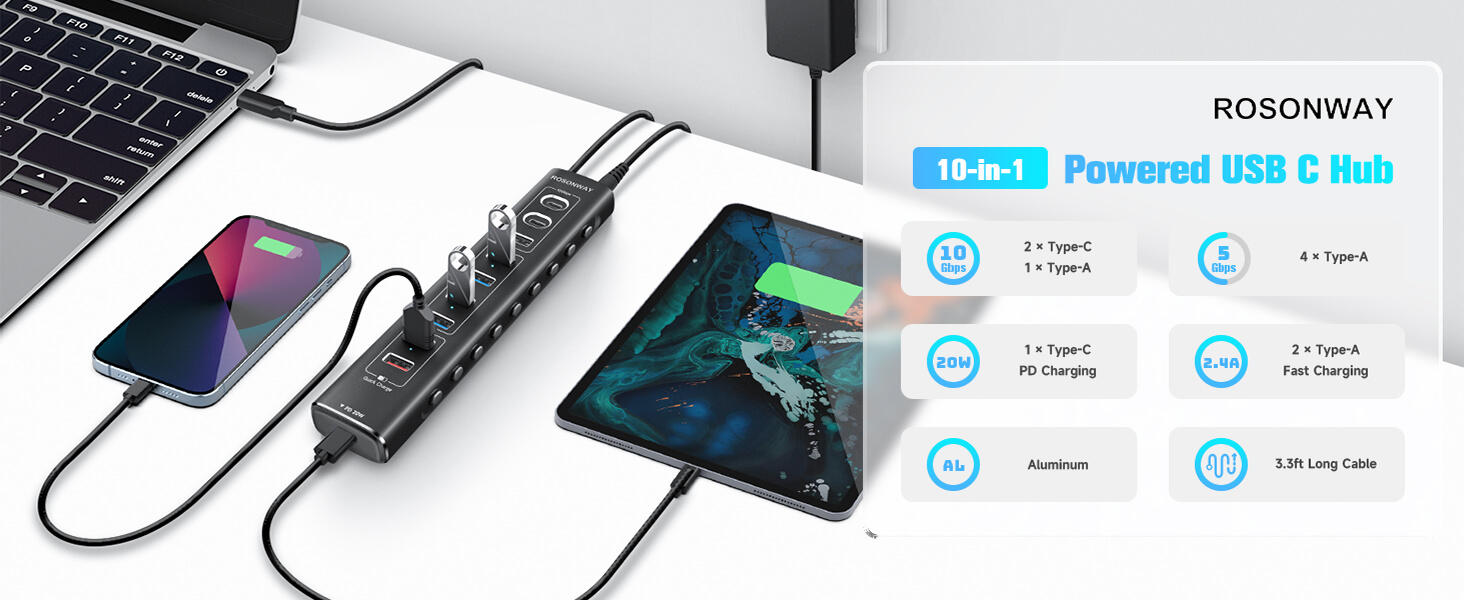 10 Port usb c hub