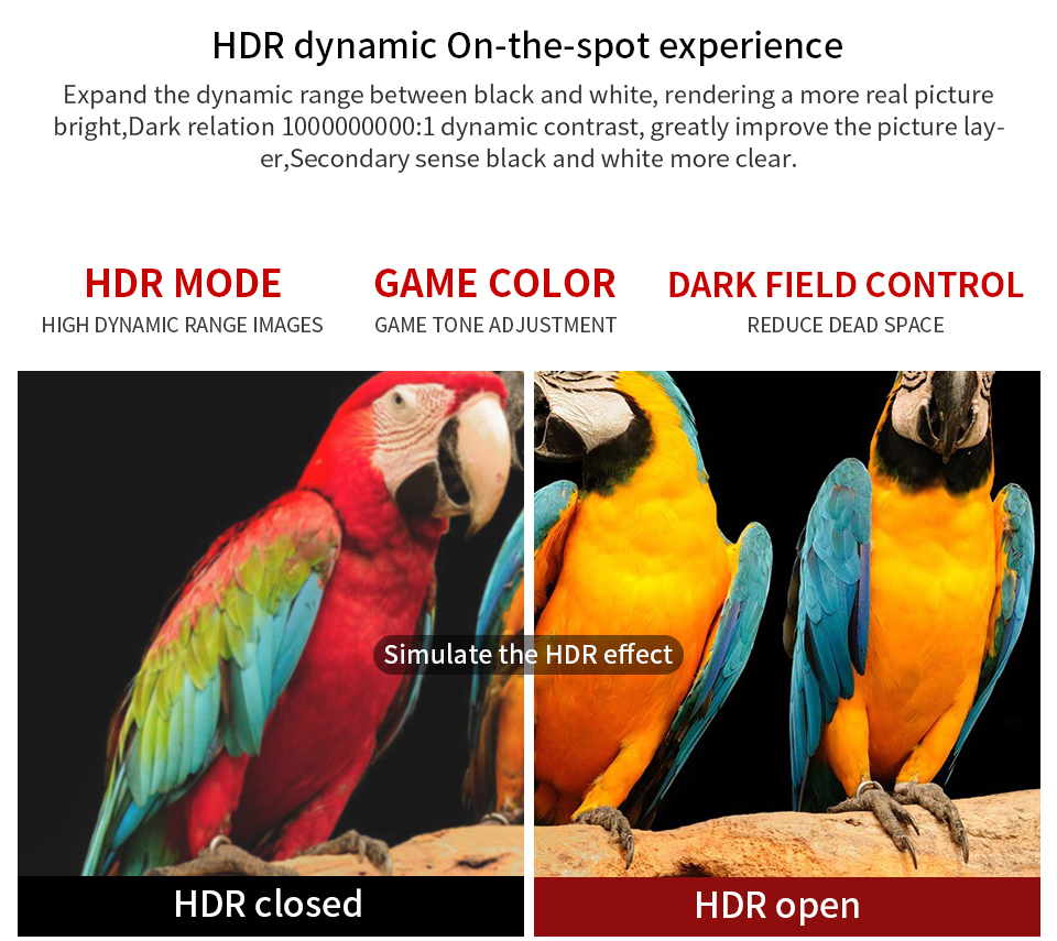 27 inch 2K HDR 2560x1440P 165Hz 100%sRGB monitor 1ms