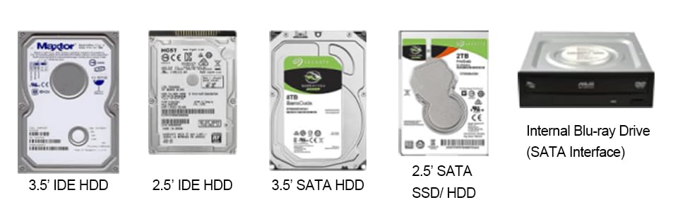 Notice 1. For 3.5" IDE drivers and old SATA HDD, you need to connect 12V 2A power adapter and 4-pin