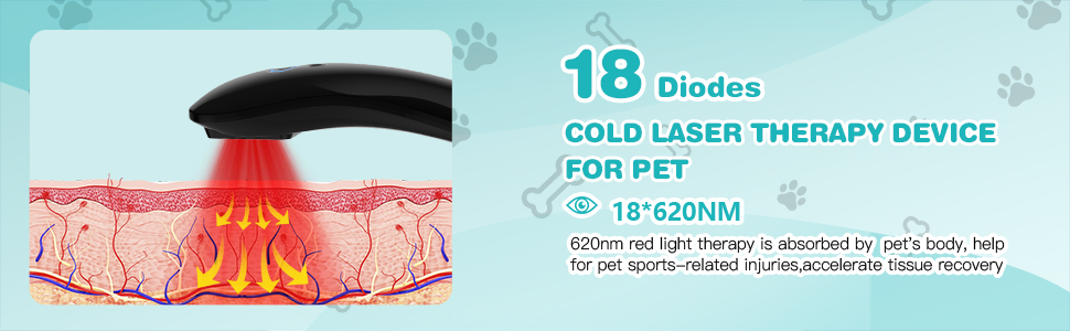 18 Diodes COLD LASER THERAPY DEVICE FOR PET