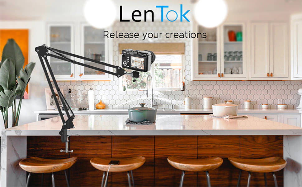 LenTok Overhead Tripod for Phone Camera Ring Light