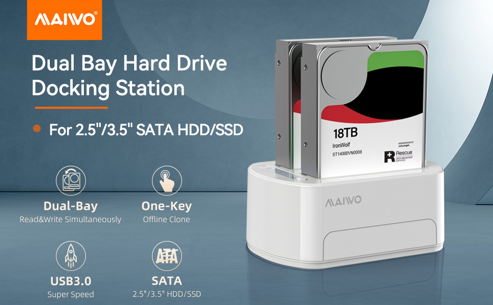 Dual Bay SATA Hard Drive Duplicator