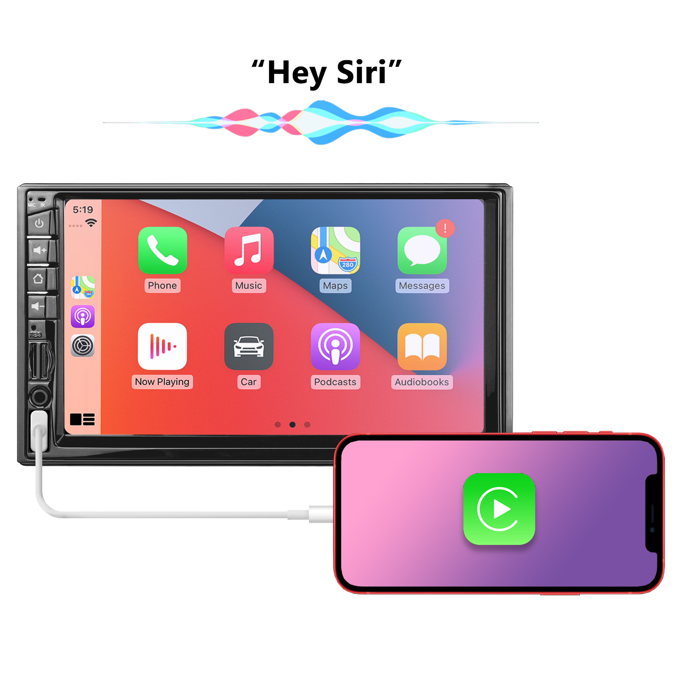 double din apple carplay stereo