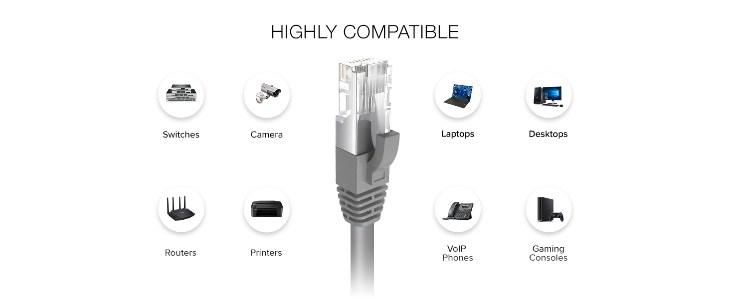 Cat 5e Ethernet Cable Patch Cable in Grey