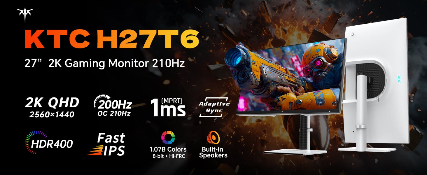 KTC H27T6 27" 2K Gaming Monitor 210Hz