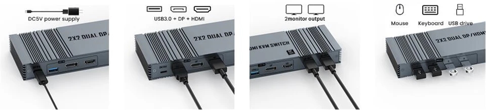 8K HDMI DP KVM Switch