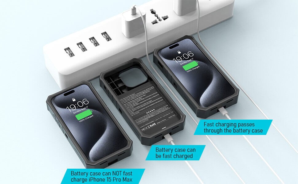 ZEROLEMON RuggedJuicer Battery Case 10,000mAh: for iPhone 15 Pro Max