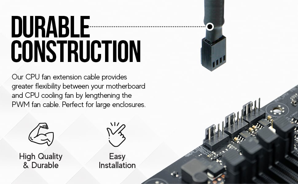 Excellent 4 pin PWM fan power supply extension cable for PC computer motherboard fans, make you easi