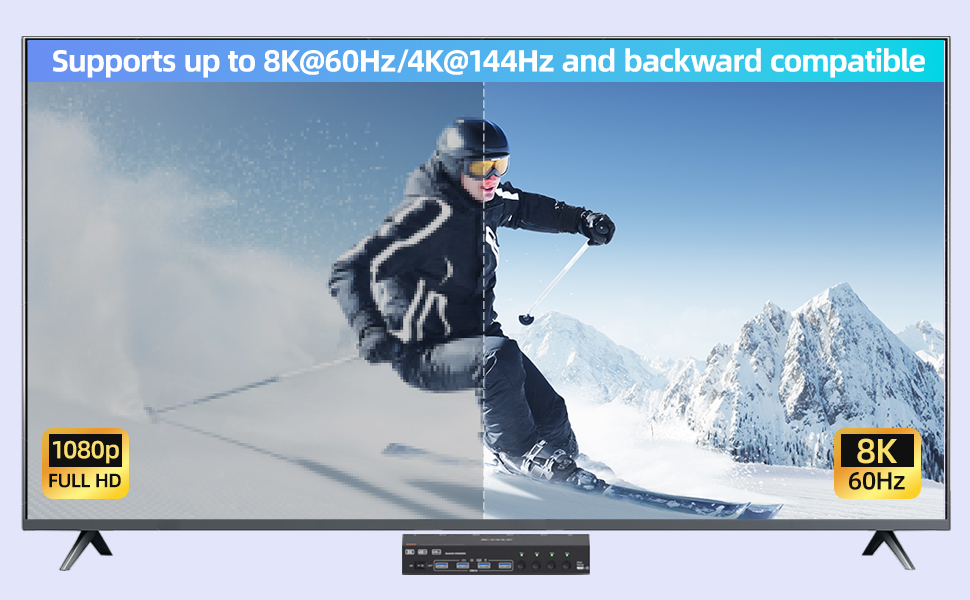 To achieve 8K high resolution, please make sure that HDMI cables, computers, and monitors you are us