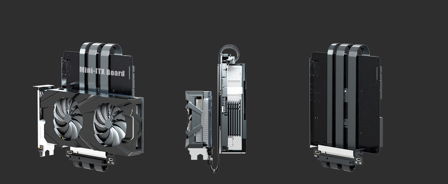 Dual Reverse PCIE 5.0 Riser