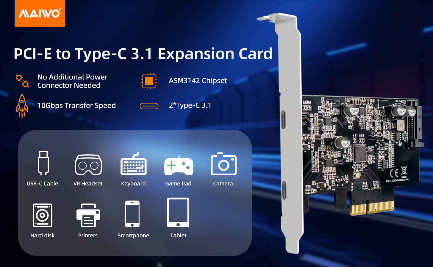PCI Express to Type C USB 3.1 Expansion Card