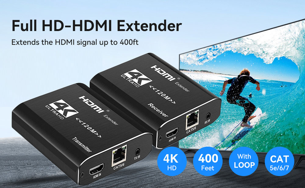 4K HDMI over Ethernet Extender