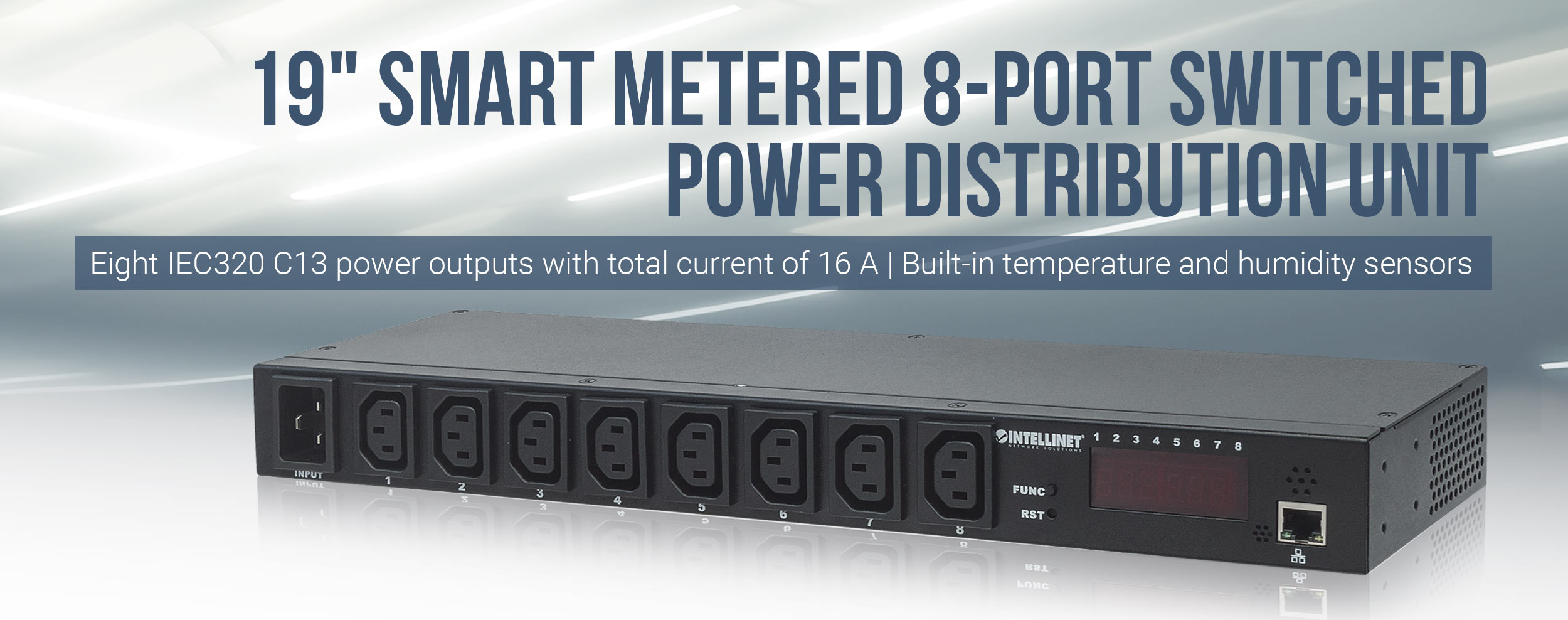 19" Rackmount Smart Switched Metered 8-Outlet PDU