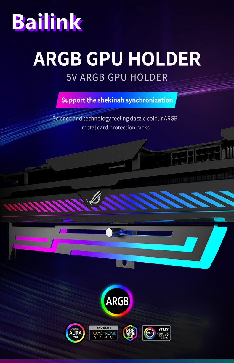 ARGB GPU Support Bracket, GPU Brace Support