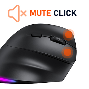 Mute Click Design Enjoy a quiet workspace with our mouse's silent click feature, allowing you to wor